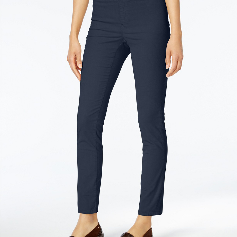 Dark Blue Pull-on Corduroy Pants